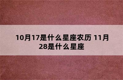 10月17是什么星座农历 11月28是什么星座
